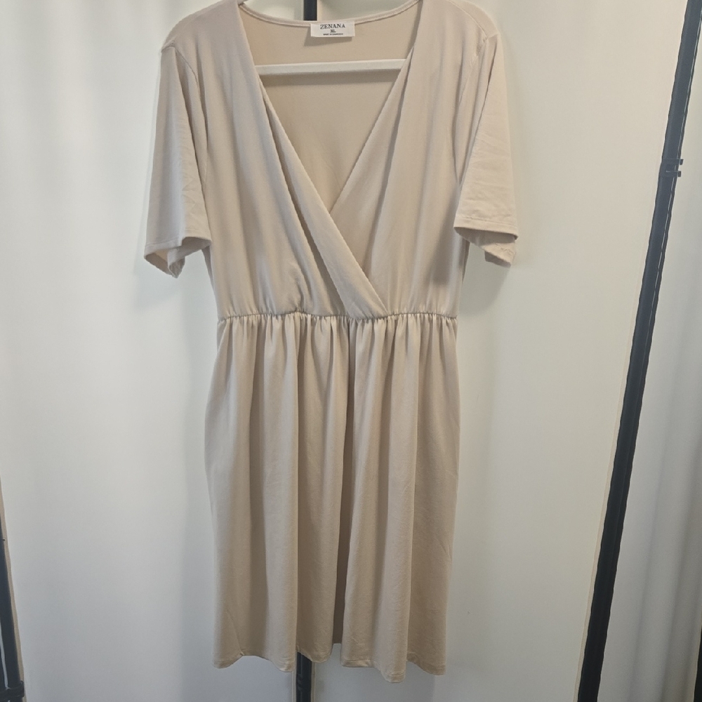 Zenana Outfitters Cream Mini Dress